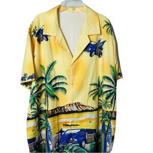 Mens Hawaiian Shirt Beach Wear Summer Party Casual Camp Button Down Size XL u